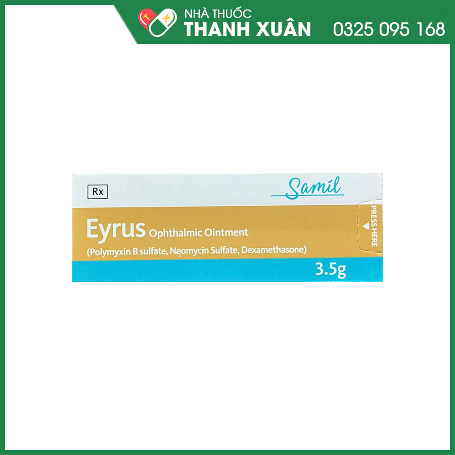 Eyrus Ophthalmic Ointment thuốc phòng và điều trị viêm kết mạc, viêm bờ mi và viêm giác mạc